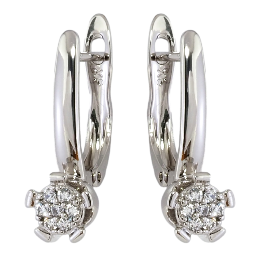 Сережки Xuping Родій англійський замок Кришталеві квіточки фото №1