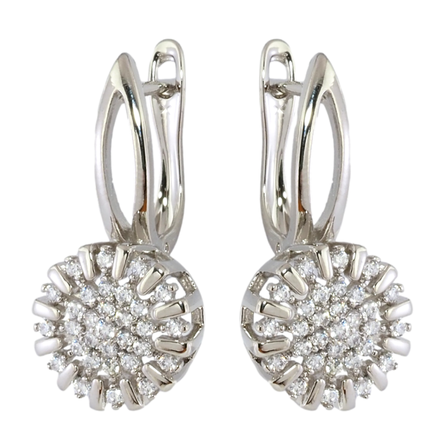 Серьги Xuping Родий английский замок Узор с инкрустацией цирконием фото №1 Серьги Xuping Родий английский замок Узор с инкрустацией цирконием фото №1