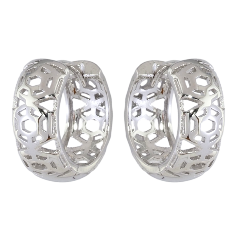 Серьги Xuping Родий колечки Геометрический резной орнамент фото №1