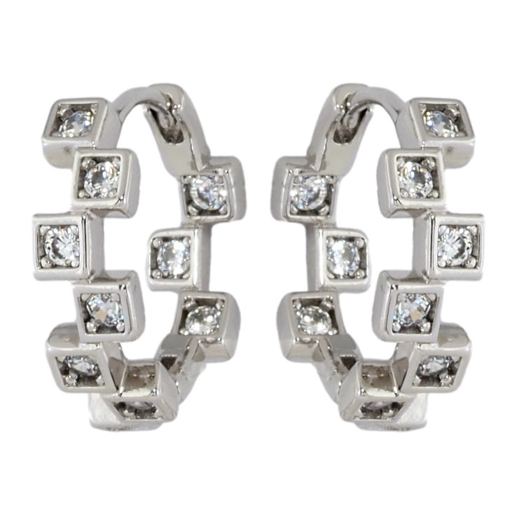 Сережки Xuping Родій колечка Декоративний візерунок з цирконієм фото №8