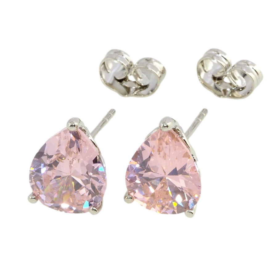 Серьги Xuping Родий пусеты Розовые кристальные капельки фото №1 Серьги Xuping Родий пусеты Розовые кристальные капельки фото №1