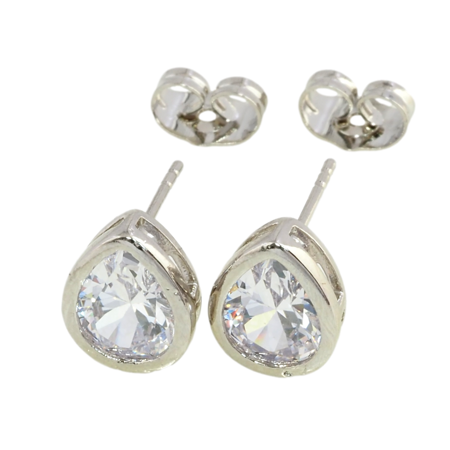 Сережки Xuping Родій пусети Кришталеві крапельки УЦІНКА (дефекти на оправі) фото №1