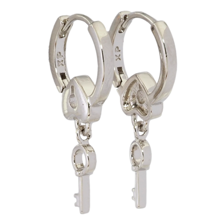 Серьги Xuping Родий подвески на колечках Ключики фото №11