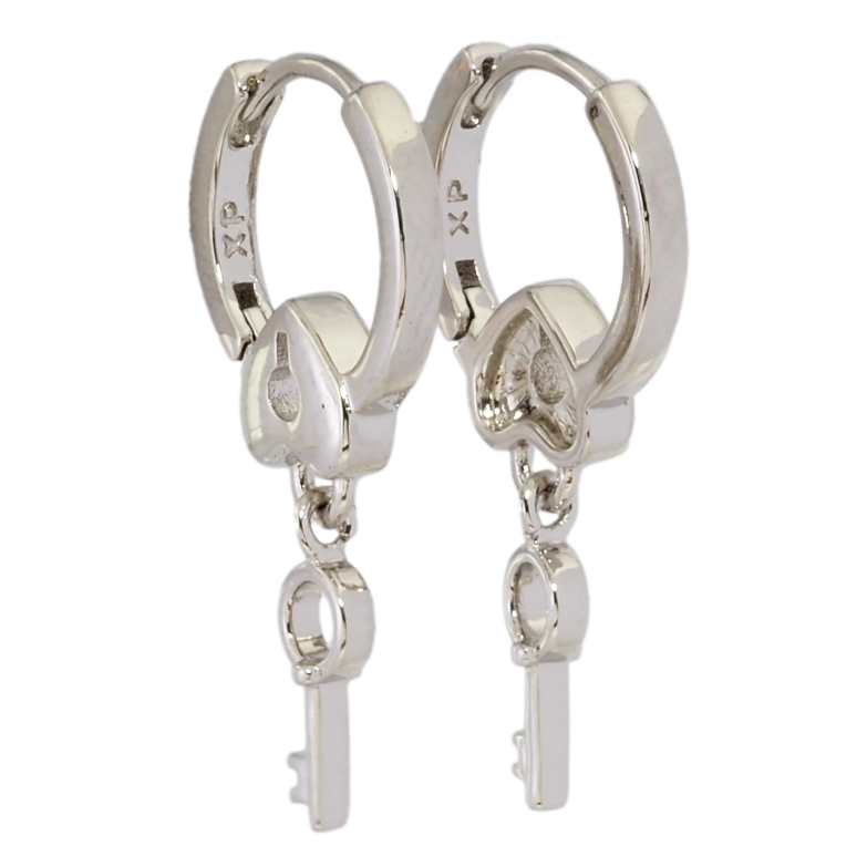 Сережки Xuping Родій підвіски на колечках Ключики фото №1