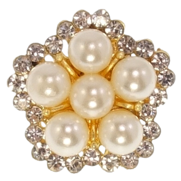 Брошь Цветок с жемчужинами и стразами фото №5 Брошь Цветок с жемчужинами и стразами фото №5