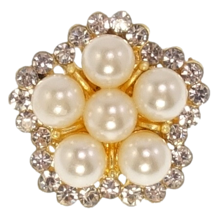 Брошь Цветок с жемчужинами и стразами фото №1 Брошь Цветок с жемчужинами и стразами фото №1