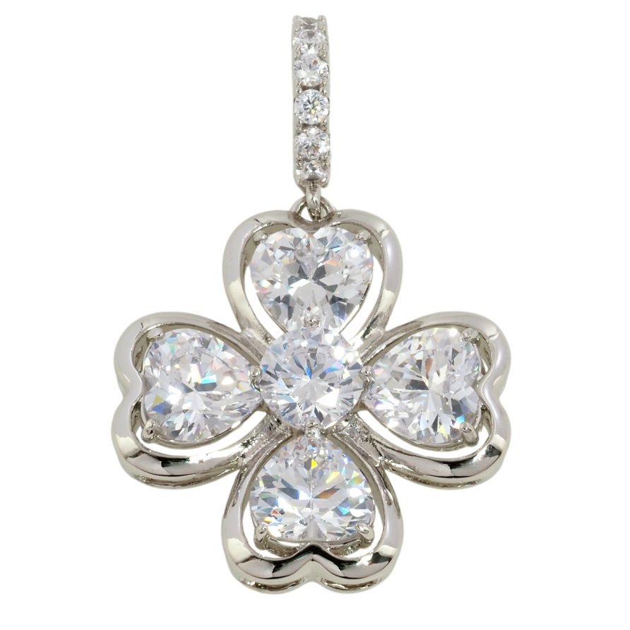 Кулон Xuping Родий Цветок с кристаллами для цепочки до 5мм фото №1