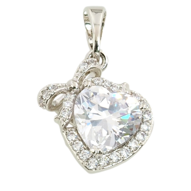 Кулон Xuping Родий Кристальное сердечко для цепочки до 5мм фото №22