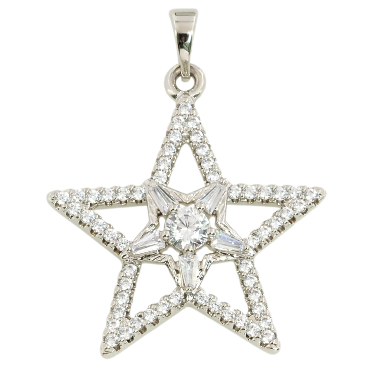 Кулон Xuping Родий Звезда с цирконием для цепочки до 5мм фото №14