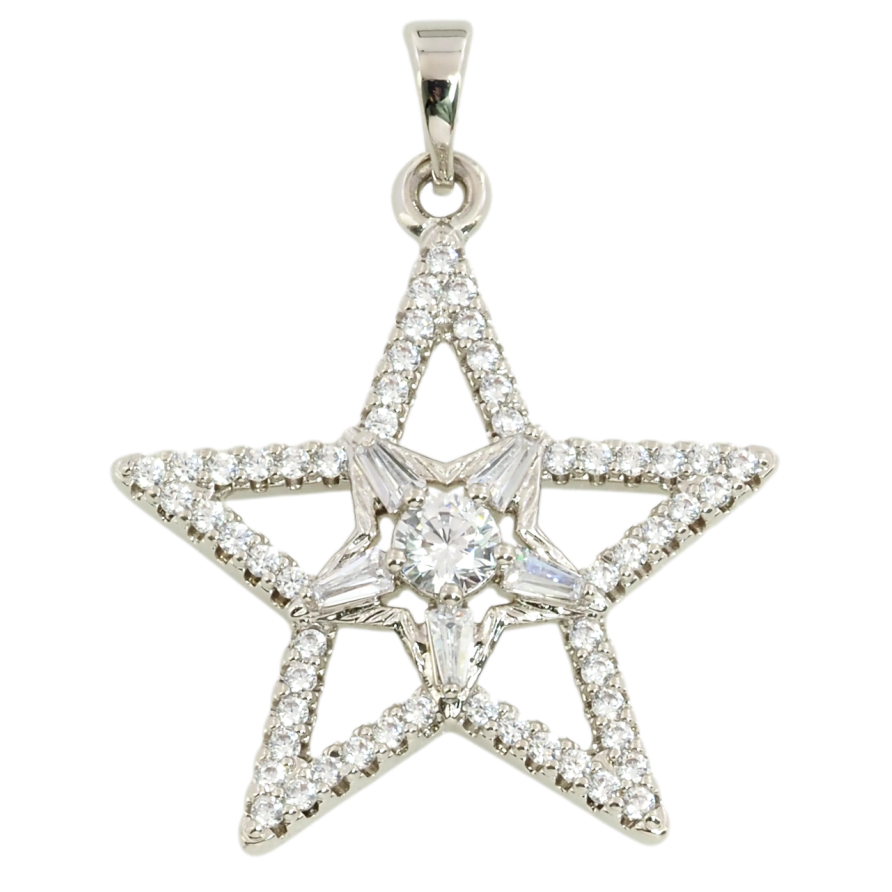 Кулон Xuping Родий Звезда с цирконием для цепочки до 5мм фото №1