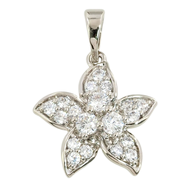 Кулон Xuping Родий Цветочек с цирконием для цепочки до 5мм фото №1