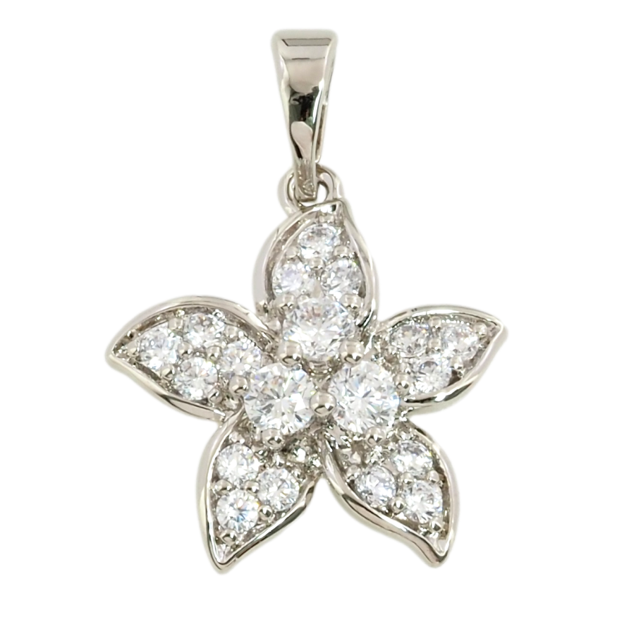 Кулон Xuping Родий Цветочек с цирконием для цепочки до 5мм фото №1