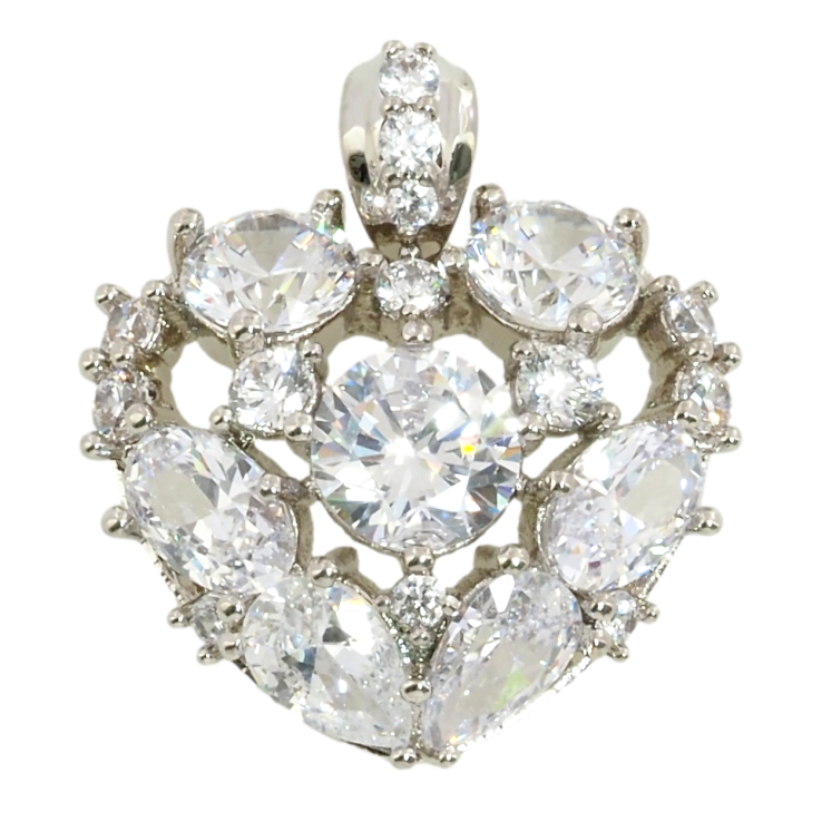 Кулон Xuping Родий Кристальное сердце для цепочки до 3мм фото №21