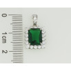 Кулон Xuping Родий Зеленый фианит в обрамлении циркония для цепочки до 2мм фото №2