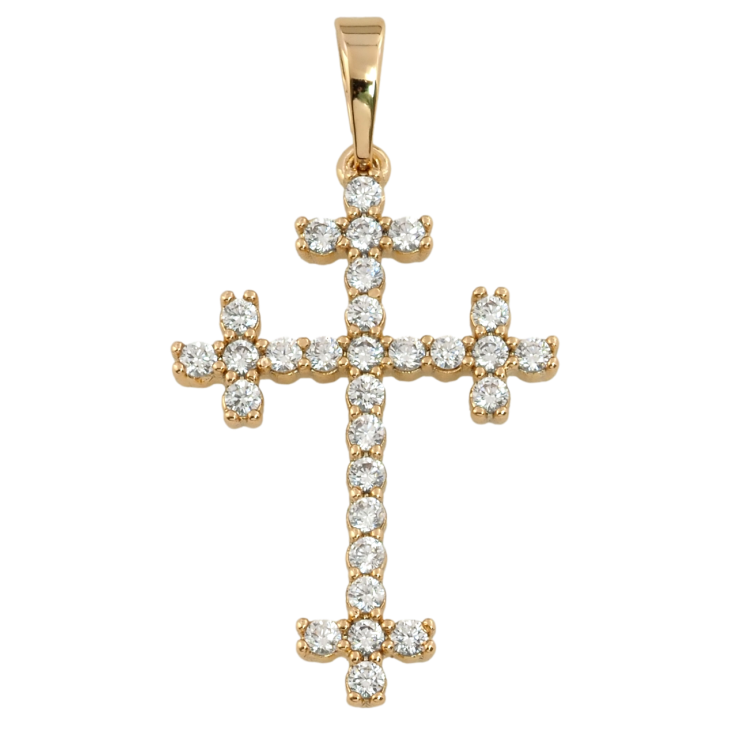 Кулон Xuping Позолота 18K Крест с цирконием для цепочки до 6мм фото №11