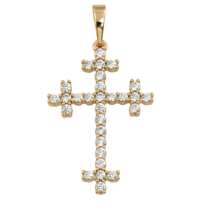 Кулон Xuping Позолота 18K Крест с цирконием для цепочки до 6мм фото №1 Кулон Xuping Позолота 18K Крест с цирконием для цепочки до 6мм фото №1