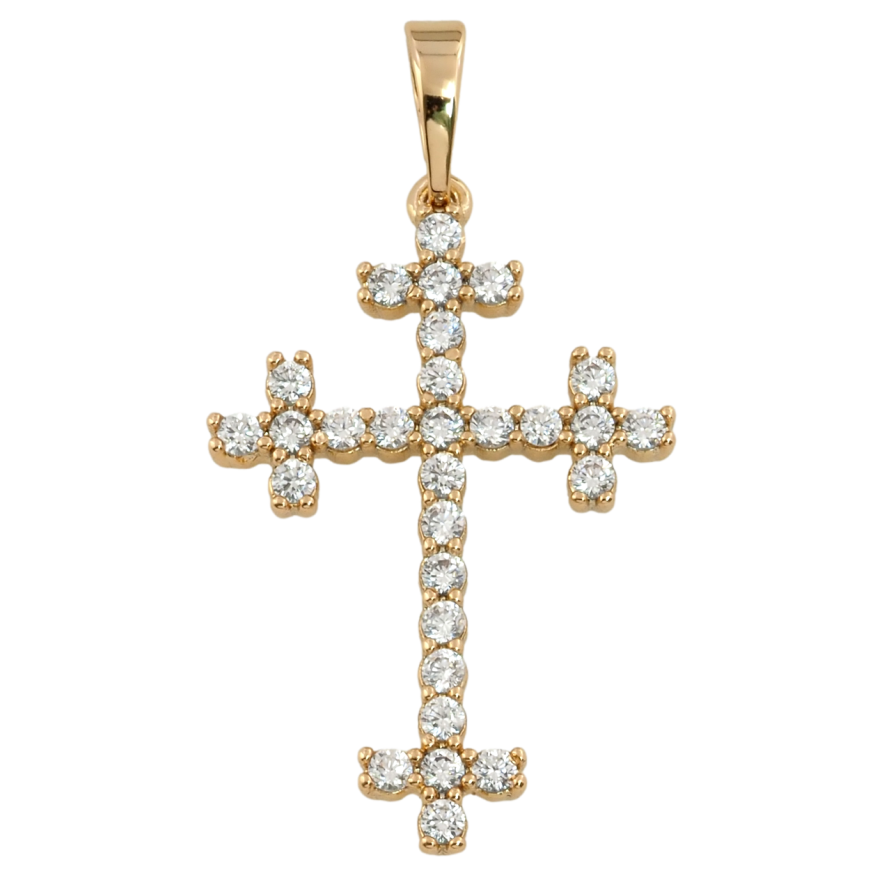Кулон Xuping Позолота 18K Крест с цирконием для цепочки до 6мм фото №1 Кулон Xuping Позолота 18K Крест с цирконием для цепочки до 6мм фото №1