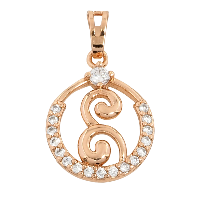 Кулон Xuping Позолота РО Декоративный узор с цирконием для цепочки до 5мм фото №1