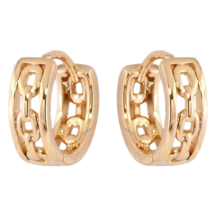 Сережки Xuping Позолота 18K колечка Декоративний візерунок ланцюжок фото №4