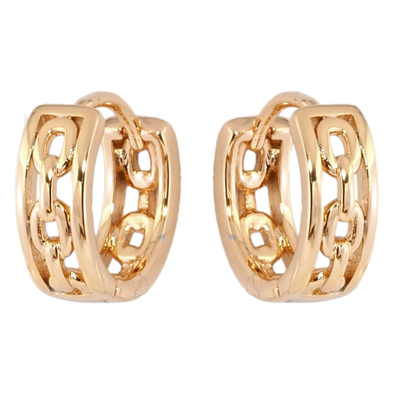 Сережки Xuping Позолота 18K колечка Декоративний візерунок ланцюжок фото №1