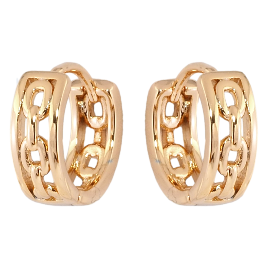 Сережки Xuping Позолота 18K колечка Декоративний візерунок ланцюжок фото №1
