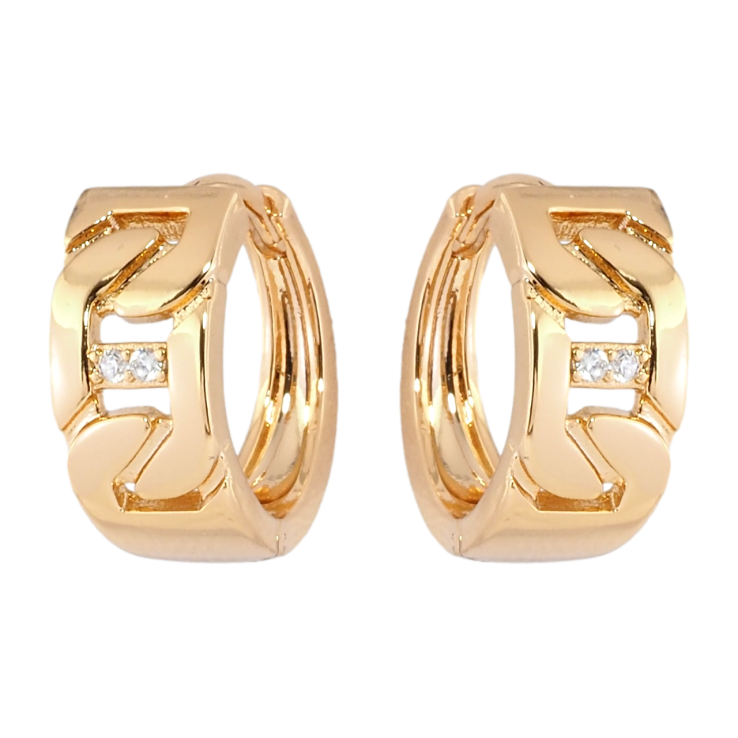 Сережки Xuping Позолота 18K колечка Декоративний візерунок з цирконієм фото №5