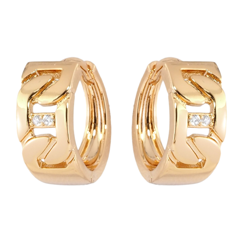 Серьги Xuping Позолота 18K колечки Декоративный узор с цирконием фото №1 Серьги Xuping Позолота 18K колечки Декоративный узор с цирконием фото №1
