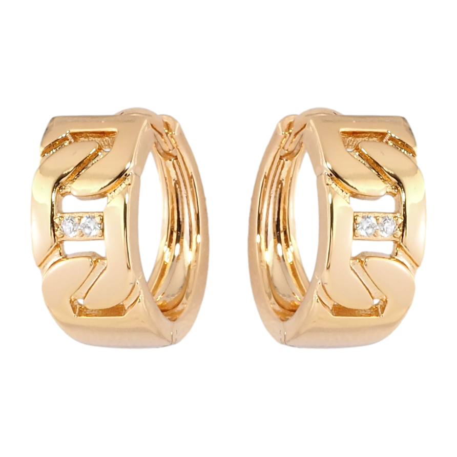 Сережки Xuping Позолота 18K колечка Декоративний візерунок з цирконієм фото №1