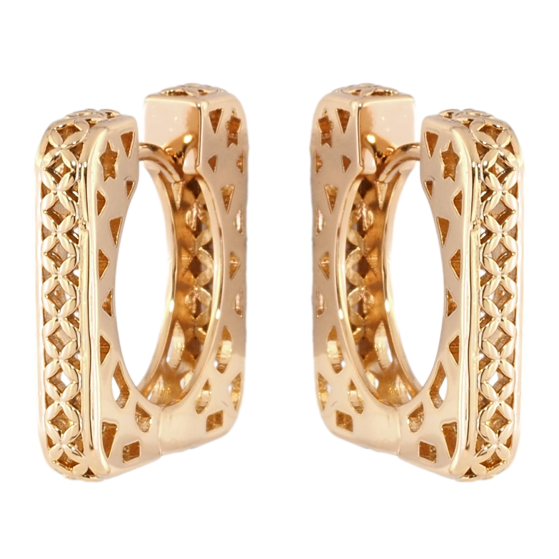 Сережки Xuping Позолота 18K колечка Декоративний різьблений візерунок фото №1 Сережки Xuping Позолота 18K колечка Декоративний різьблений візерунок фото №1