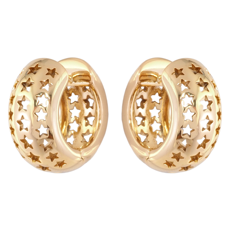 Сережки Xuping Позолота 18K колечка Різьблений візерунок зірки фото №17 Сережки Xuping Позолота 18K колечка Різьблений візерунок зірки фото №17