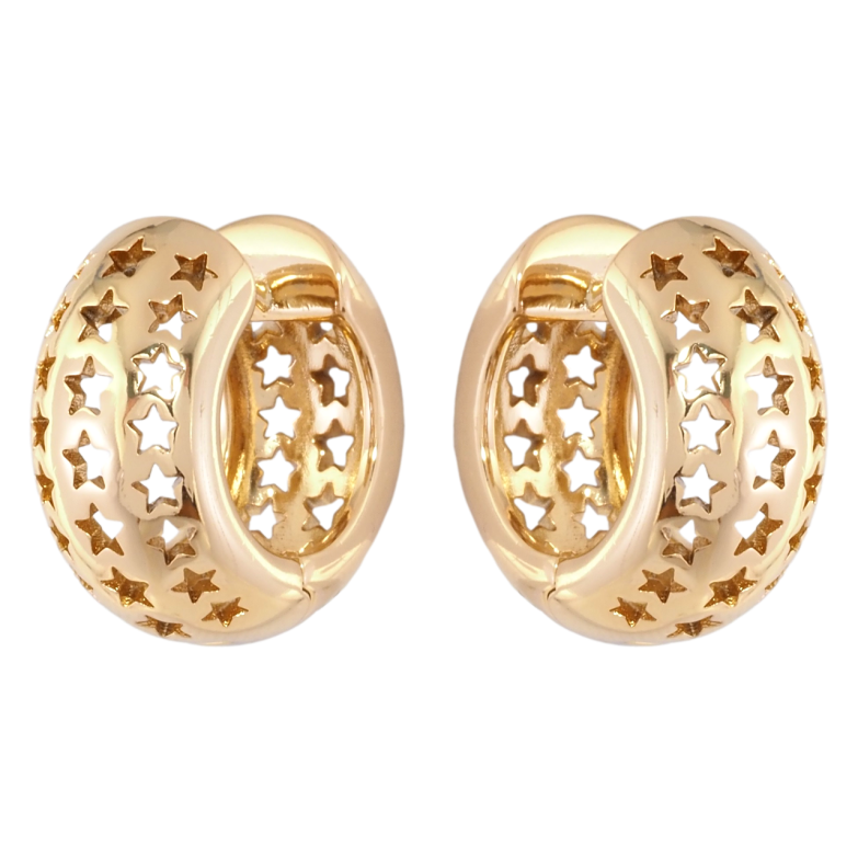 Сережки Xuping Позолота 18K колечка Різьблений візерунок зірки фото №1