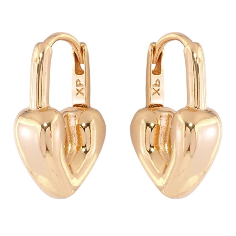 Серьги Xuping Позолота 18K колечки Сердечки-замочки фото №2 Серьги Xuping Позолота 18K колечки Сердечки-замочки фото №2