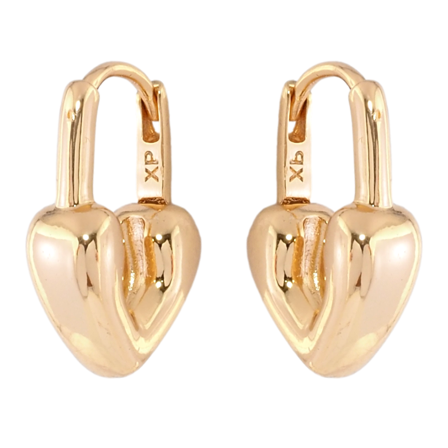 Сережки Xuping Позолота 18K колечка Сердечки-замочки фото №1 Сережки Xuping Позолота 18K колечка Сердечки-замочки фото №1