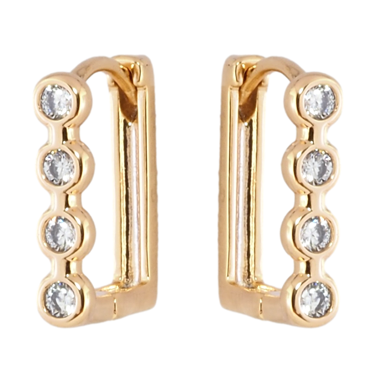 Сережки Xuping Позолота 18K колечка Доріжки цирконію фото №2