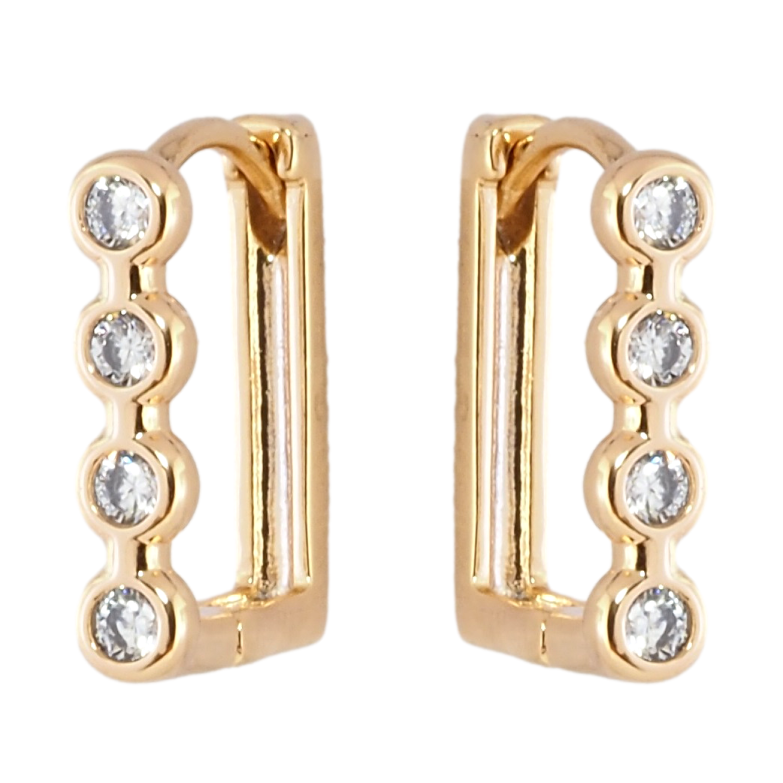 Сережки Xuping Позолота 18K колечка Доріжки цирконію фото №1 Сережки Xuping Позолота 18K колечка Доріжки цирконію фото №1