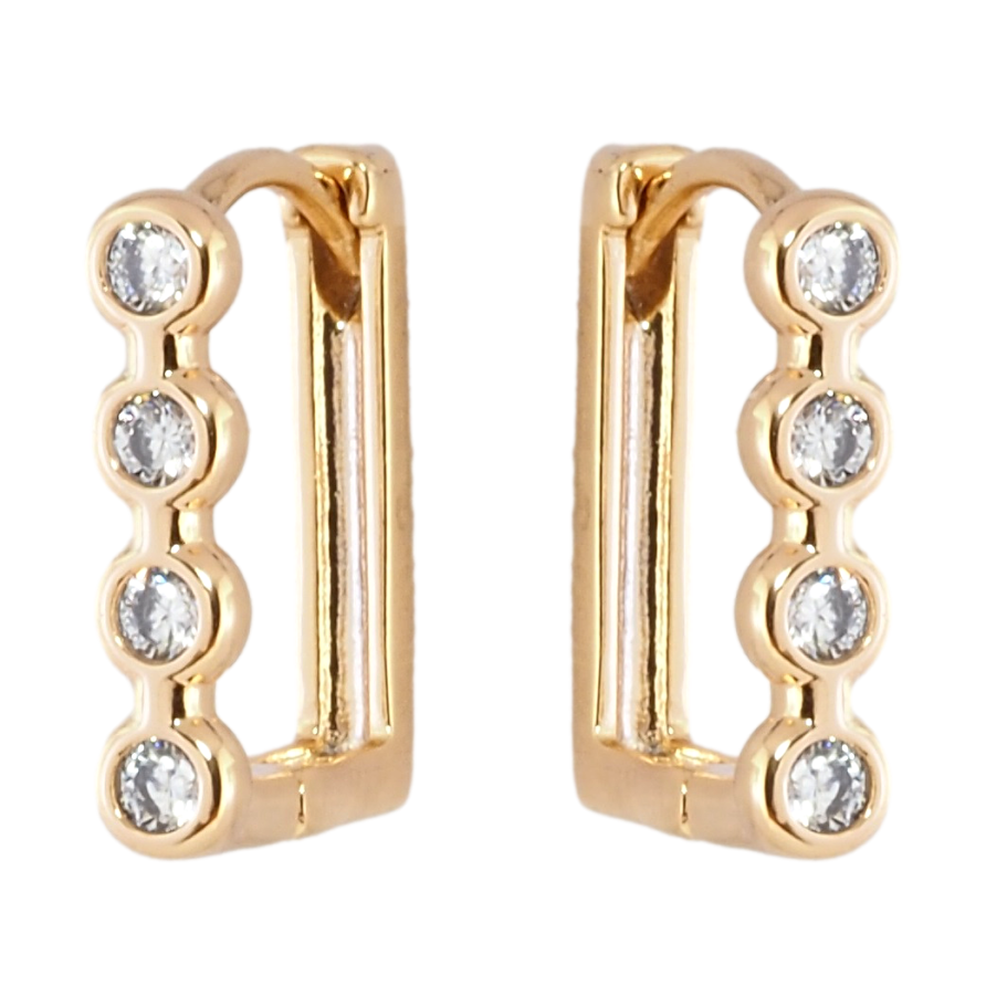 Сережки Xuping Позолота 18K колечка Доріжки цирконію фото №1