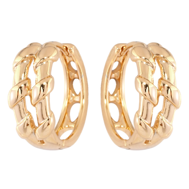 Сережки Xuping Позолота 18K колечка Декоративний візерунок фото №1 Сережки Xuping Позолота 18K колечка Декоративний візерунок фото №1