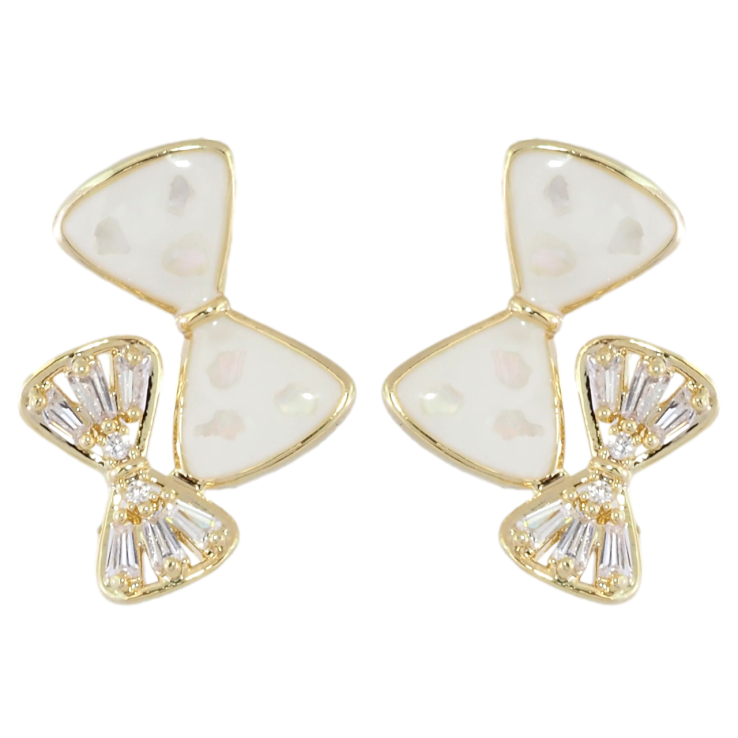 Сережки Xuping JEAN GOUJON Позолота 14K пусети Банти з цирконієм фото №15