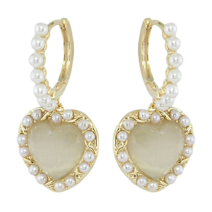 Сережки Xuping JEAN GOUJON Позолота 14K підвіски на колечках Сердечки фото №16