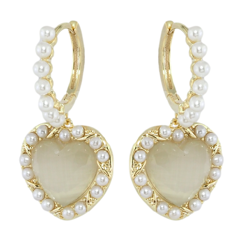 Сережки Xuping JEAN GOUJON Позолота 14K підвіски на колечках Сердечки фото №3