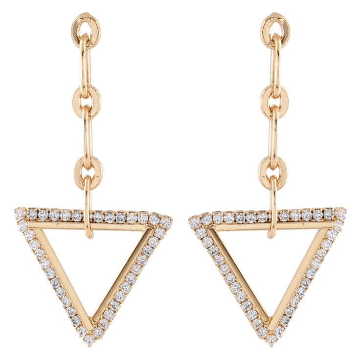 Сережки Xuping Позолота 18K пусети Трикутні підвіски з цирконієм фото №16