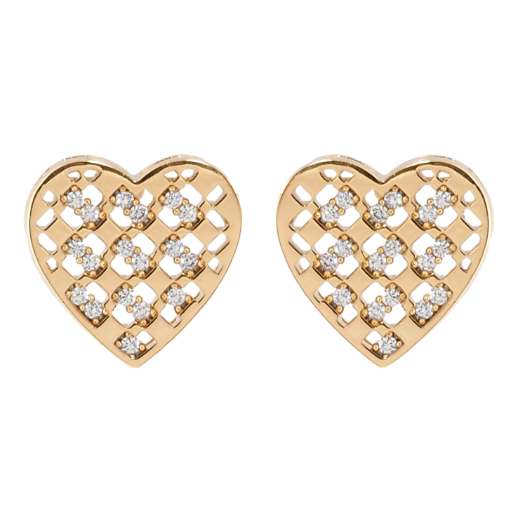 Сережки Xuping Позолота 18K пусети Сердечка з цирконієм фото №22