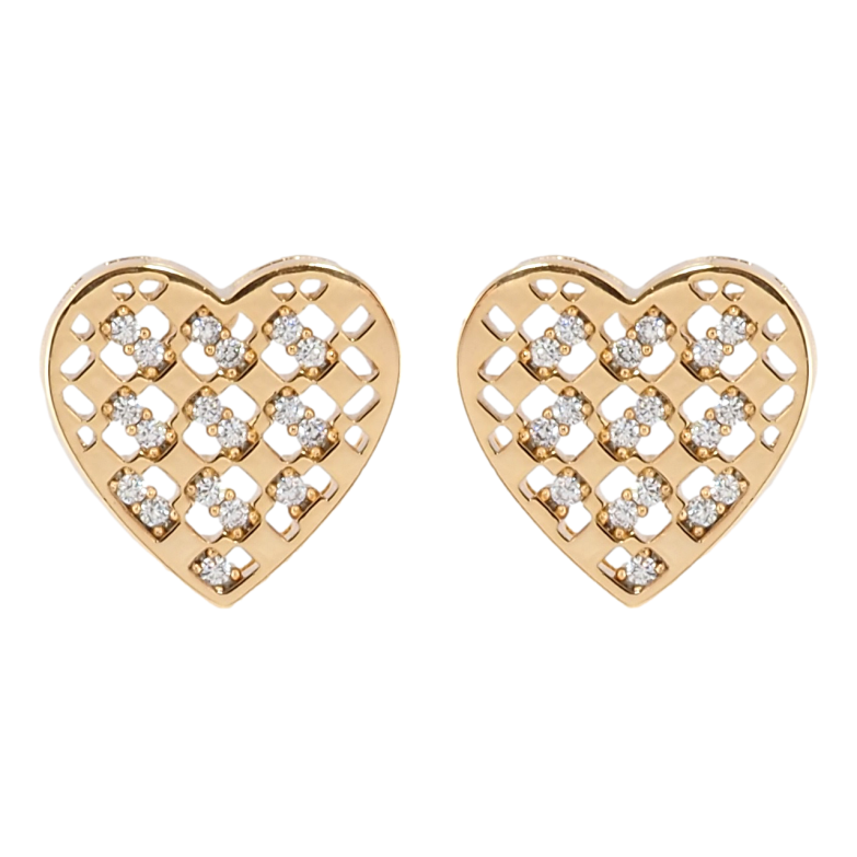 Сережки Xuping Позолота 18K пусети Сердечка з цирконієм фото №1 Сережки Xuping Позолота 18K пусети Сердечка з цирконієм фото №1
