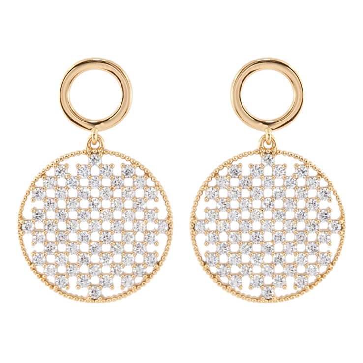 Сережки Xuping Позолота 18K пусети Круглі підвіски з інкрустацією цирконієм фото №25