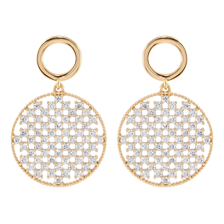 Серьги Xuping Позолота 18K пусеты Круглые подвески с инкрустацией цирконием фото №1