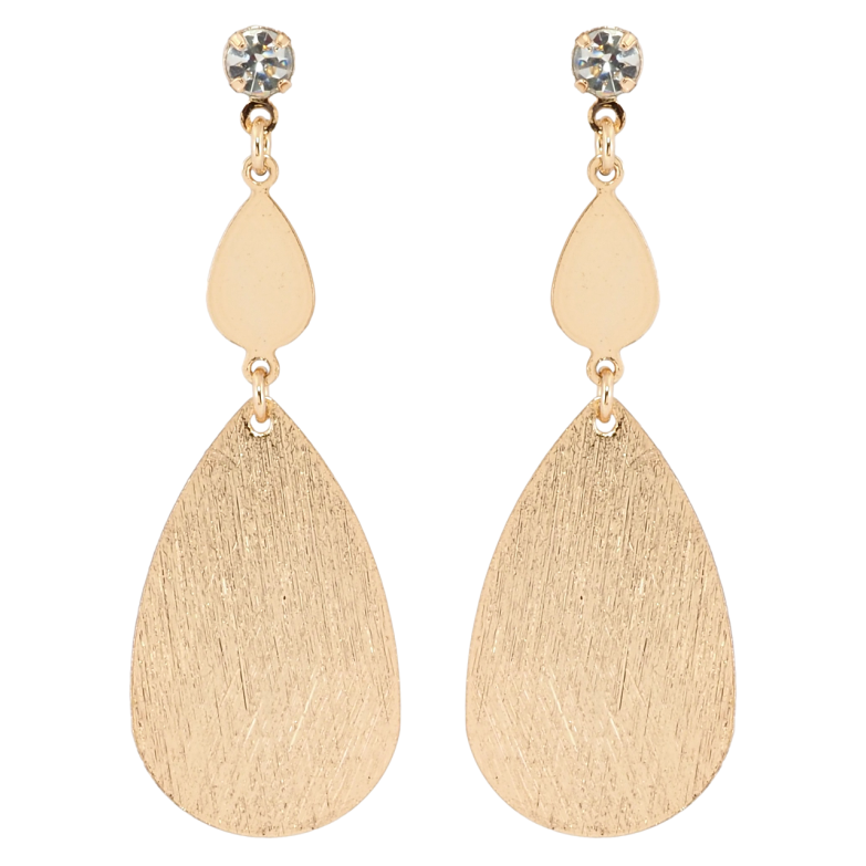 Сережки Xuping Позолота 18K пусети Краплеподібні підвіски з кристалами фото №1