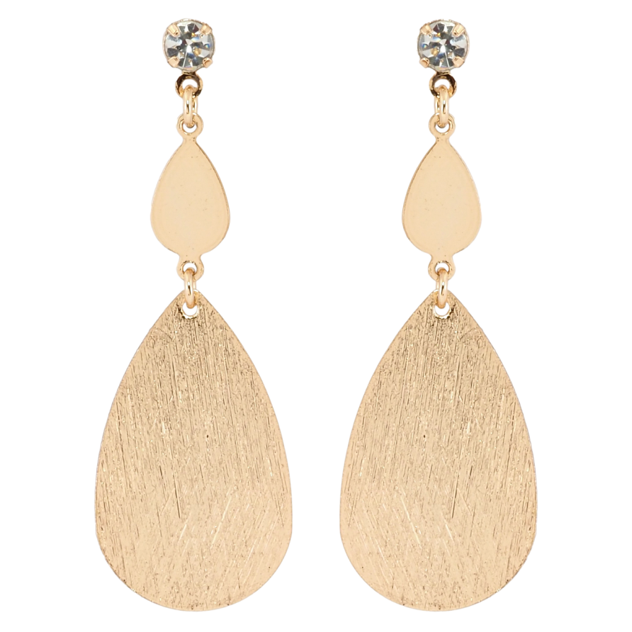 Сережки Xuping Позолота 18K пусети Краплеподібні підвіски з кристалами фото №1