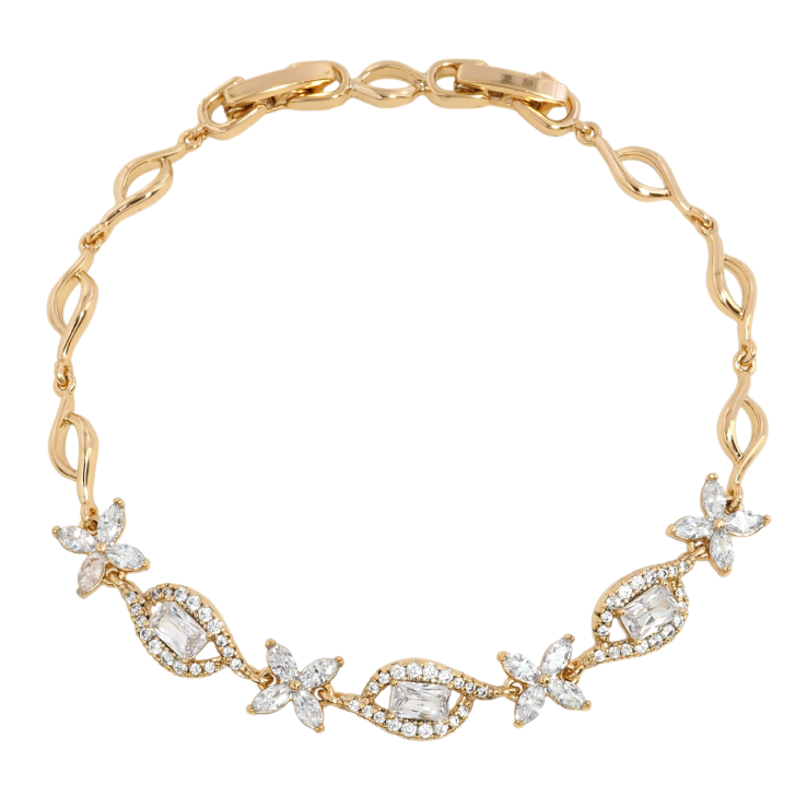 Браслет Xuping Позолота 18K Кришталевий орнамент довжина з дод. замком 17,19см х 5мм фото №2