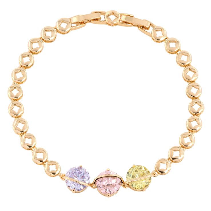 Браслет Xuping Позолота 18K Три разноцветных фианита размер с доп.замком 17,19см х 5мм фото №17 Браслет Xuping Позолота 18K Три разноцветных фианита размер с доп.замком 17,19см х 5мм фото №17