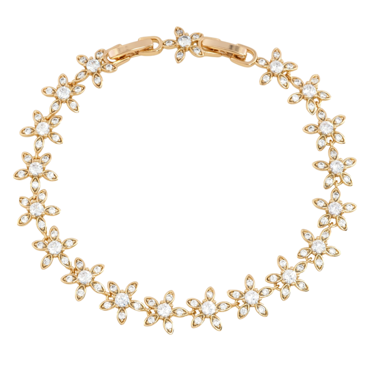 Браслет Xuping Позолота 18K Квіточки з цирконієм довжина з дод. замком 18.5,20.5см х 10мм фото №23 Браслет Xuping Позолота 18K Квіточки з цирконієм довжина з дод. замком 18.5,20.5см х 10мм фото №23